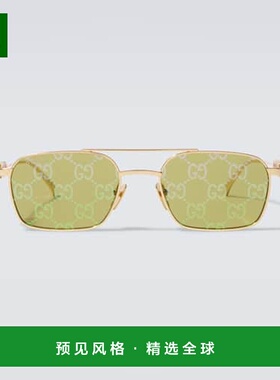 香港直邮Gucci 古驰 男士 GG 矩形太阳眼镜 green绿色 舒适时尚