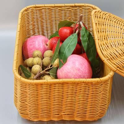 茶桌面收纳具叶罐CY002带盖收纳筐仿藤编欧式风鸡蛋筐首饰化品妆