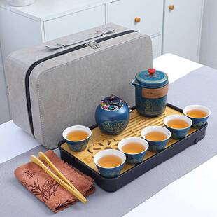 户外壶瓷快客茶旅行功夫茶盘家用泡茶便携式 旅行功夫茶具套装 陶礼