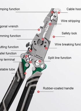新品18 iin 1 Folable Wer Stripper1美易工具8 合 1 折叠式d剥线