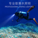 跨境新款 潜水头灯强光远射可充电长水下打捞照明灯头戴式 续航防水