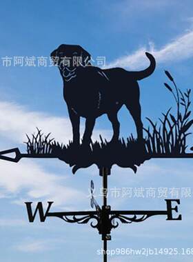 跨牧羊犬风风向向境标铁艺摆件021铁艺剪影标田园户外摆件