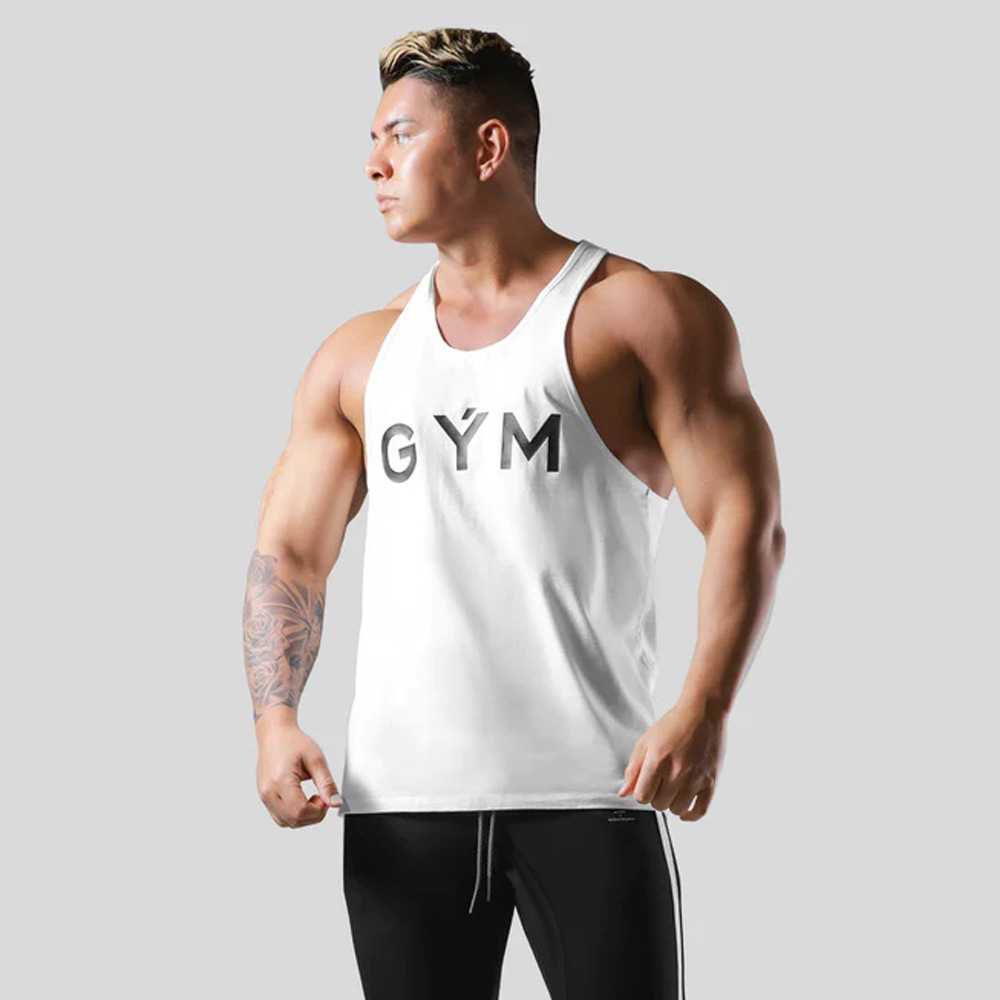 新款夏季欧美GYM运动健身背心男士宽松大码透气撸铁器械训练背心