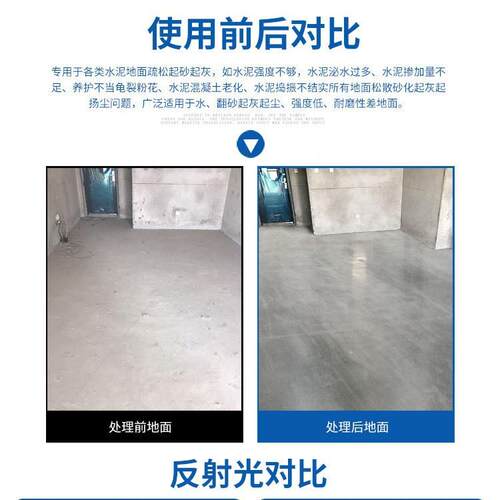 内理地面室密封水泥固化剂硬D3100化起沙起砂处漆自平环氧地坪流