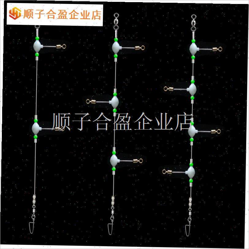 船钓串钩大物海钓中n夜光鱿鱼x海钓线组黑头葫芦转环板单珠天平.