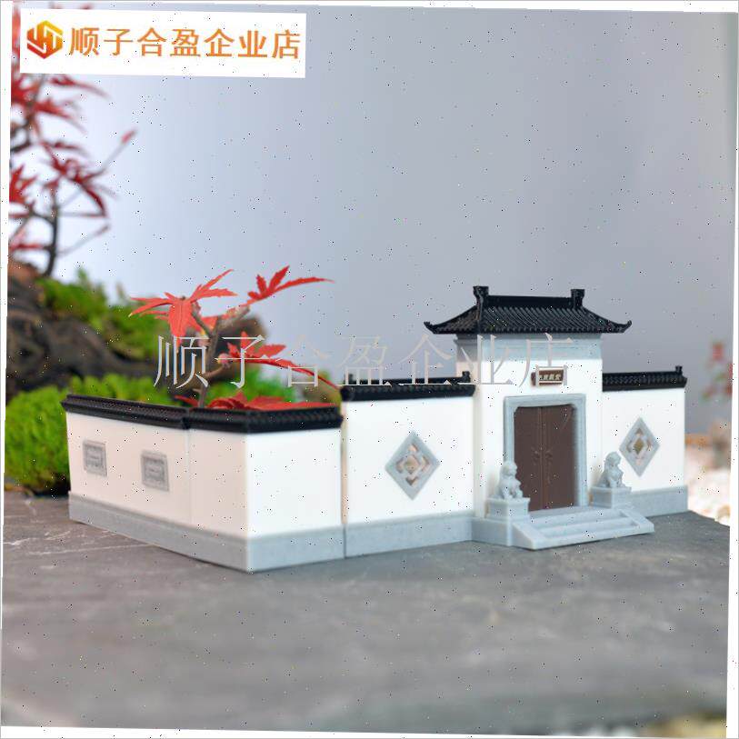 月洞门新款仿古院墙中式古建筑摆件假山盆景微景观W国风复古模型.