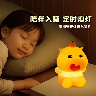 言仓水豚噜噜拍拍灯软萌床头小夜灯卧室摆件女生儿童毕业生日礼物