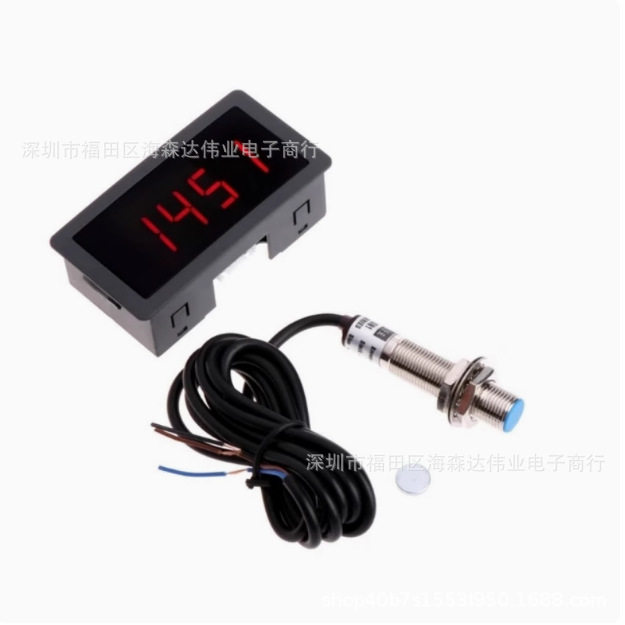 数显测速表转速表电机马达测速仪带霍尔传感器直流转速表