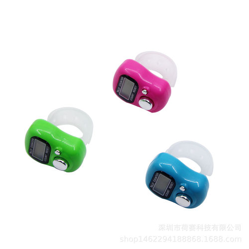 sxh5136牌1011卡扣手指彩色（戒指）按键计数器可清零黑粉绿蓝黄
