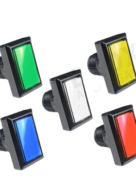 游戏机长方形直边带灯塑料按钮开关配件游戏机带微动按键 50x33