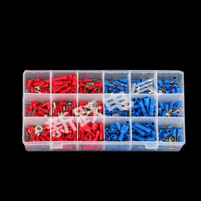 厂家直供450pcs冷压接线端子套装货源盒装绝缘连接端子组合