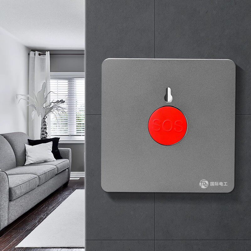 86型紧急按钮开关报警器面板家用SOS求救应急呼叫手动复位