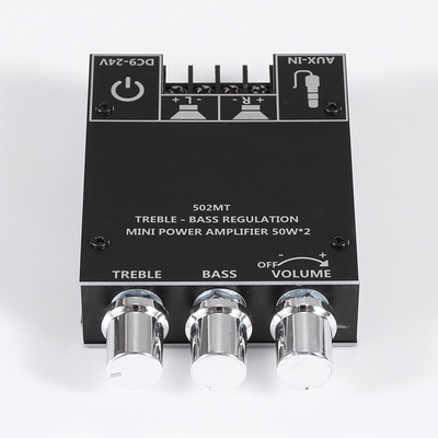 ZK-502MT 2.0立体声蓝牙音频数字HIFI功放板模块50W*2高低音调节