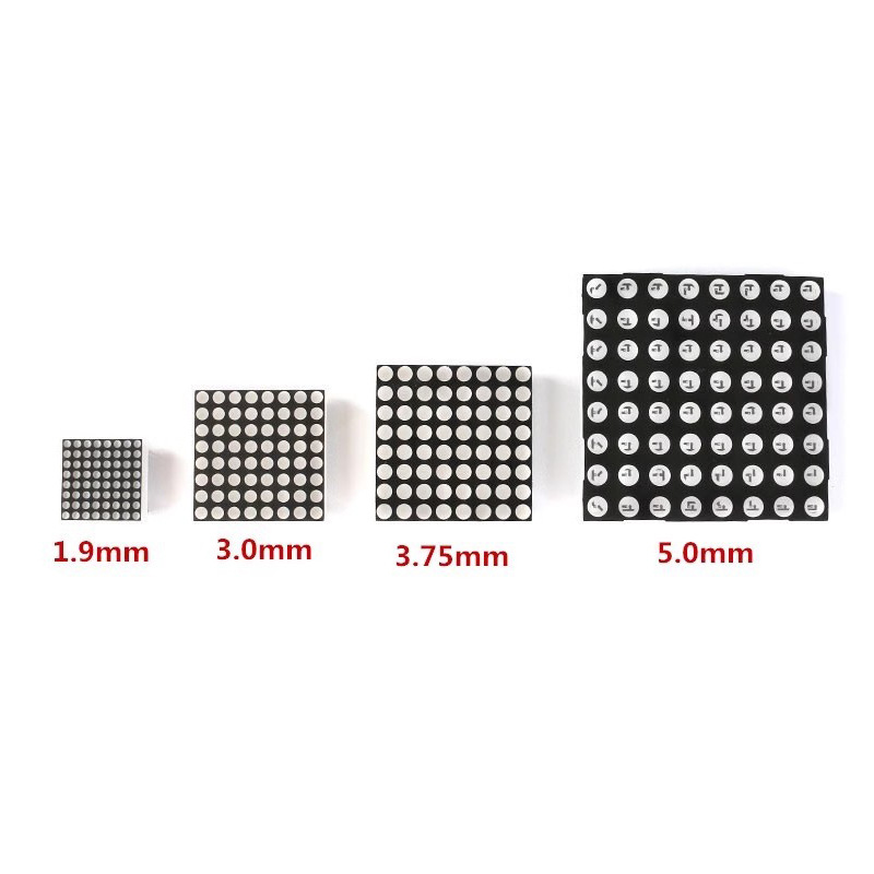 8*8点阵LED数码管1.9/3.0/3.75/5.0mm红色高亮788/1088/1588/2088