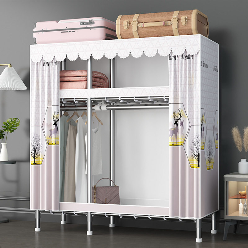 铁接头简易布衣柜全加厚防尘加固钢架牛津布钢管结构拉链式加粗款,住宅家具,伸缩衣/裤架,淘宝优惠券,粉丝福利购,淘宝优惠卷
