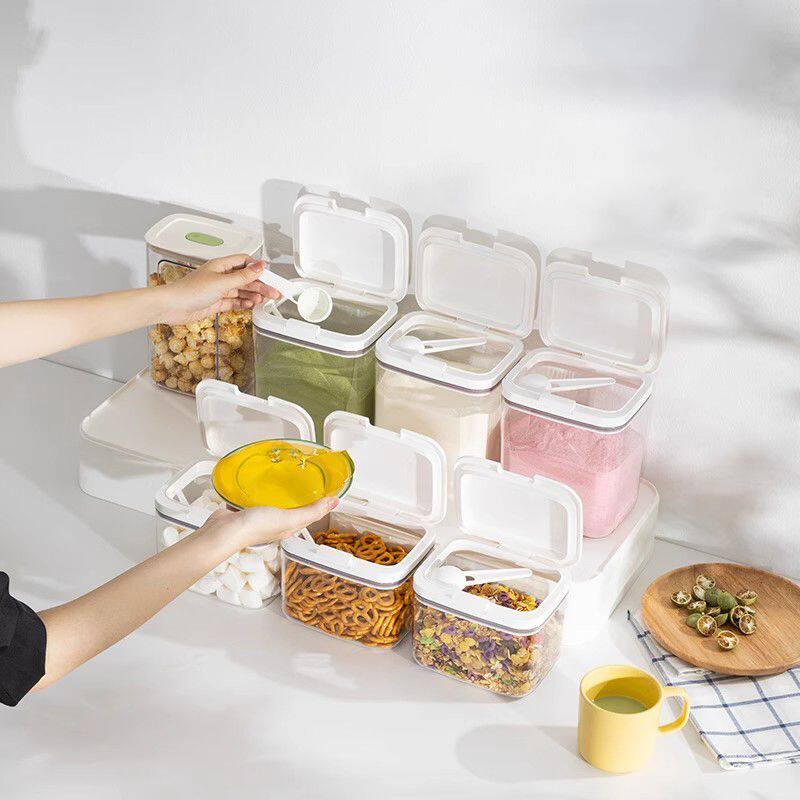 果粉盒一键开盖奶茶店专用商用食品级材质抹茶饼干零食储物收纳罐