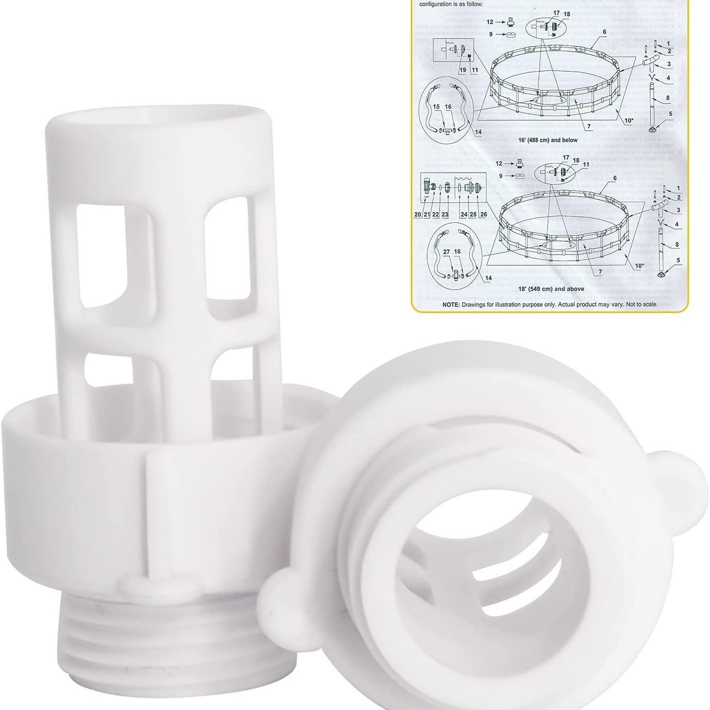 亚马逊  Intex 10184软管排水塞连接器 圆形游泳池软管排水塞