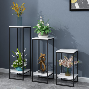 北欧绿萝多肉花盆架铁艺花架装饰架客厅室内落地式多层置物花架子