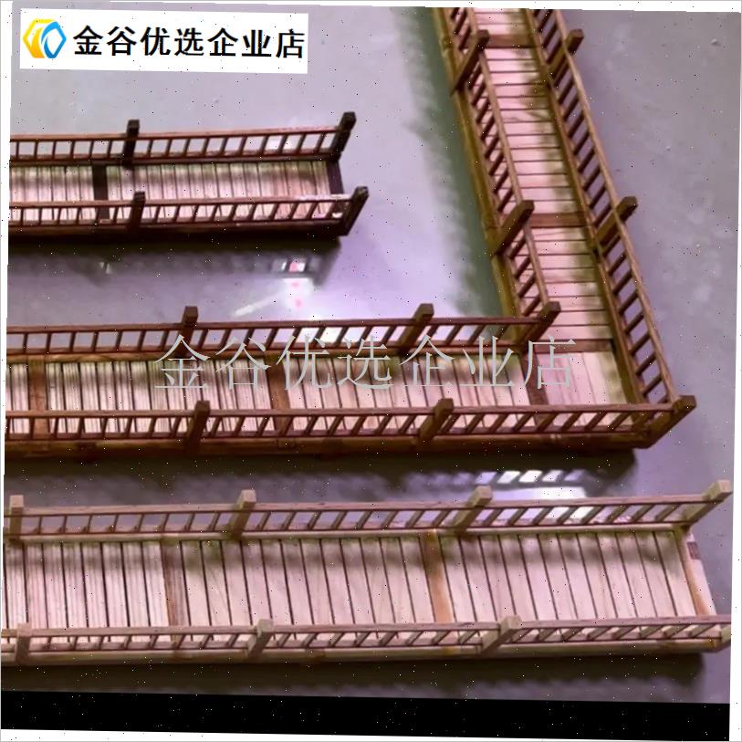 中式古建国风摆件跨虹廊桥DwIY手工模型微景观假山盆景鱼缸装饰/