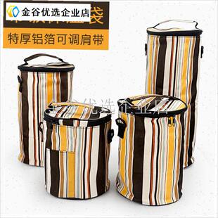 饭盒保温袋特大号手提袋特厚双层防水牛津布铝S箔圆形提锅防护背/