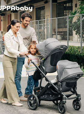 UPPAbaby Vista V3 双胞胎婴儿车高景观可坐躺折叠双向双人婴儿车