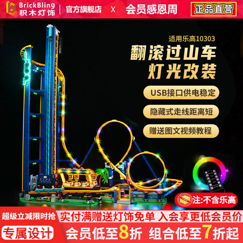 适用乐-高10303翻滚过山车灯饰
