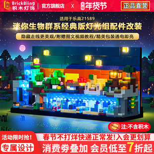 BrickBling适用乐高21589迷你生物群系积木灯饰配件LED灯光组改装