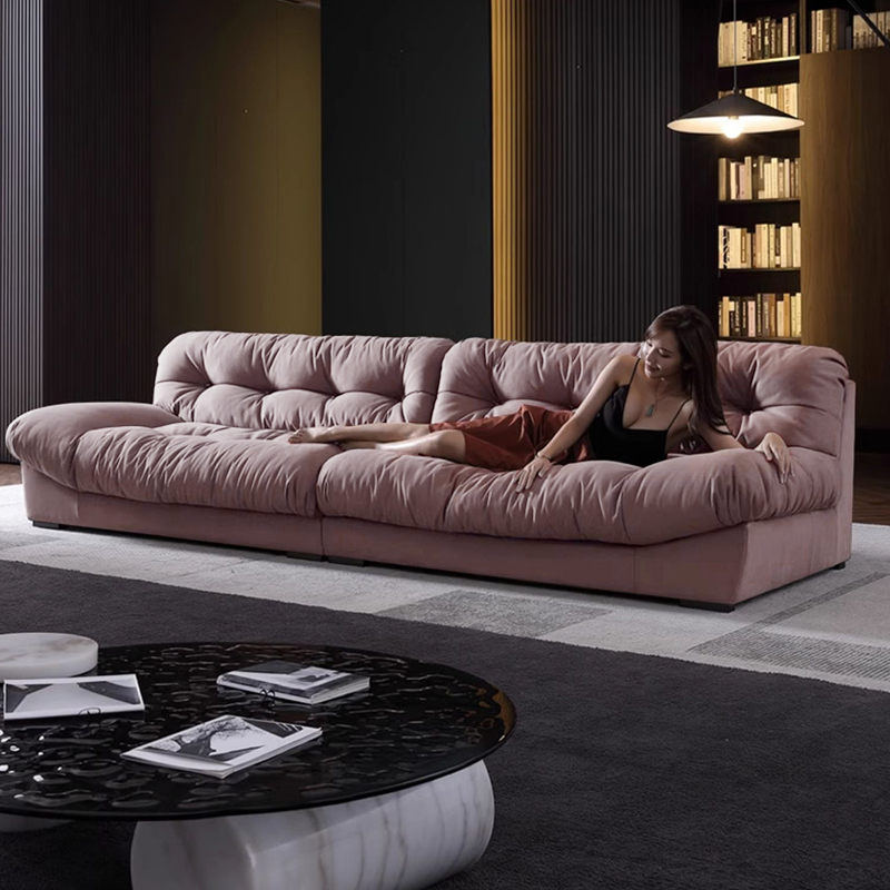 milano云朵沙发意式极简直排三人位沙发客厅轻奢网红无扶手布沙发