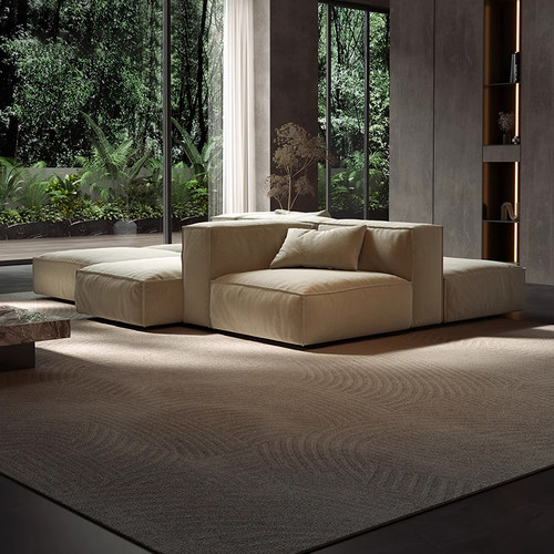 意式SABA极简模块亚麻布艺沙发别墅客厅沙发双面向豆腐块组合沙发