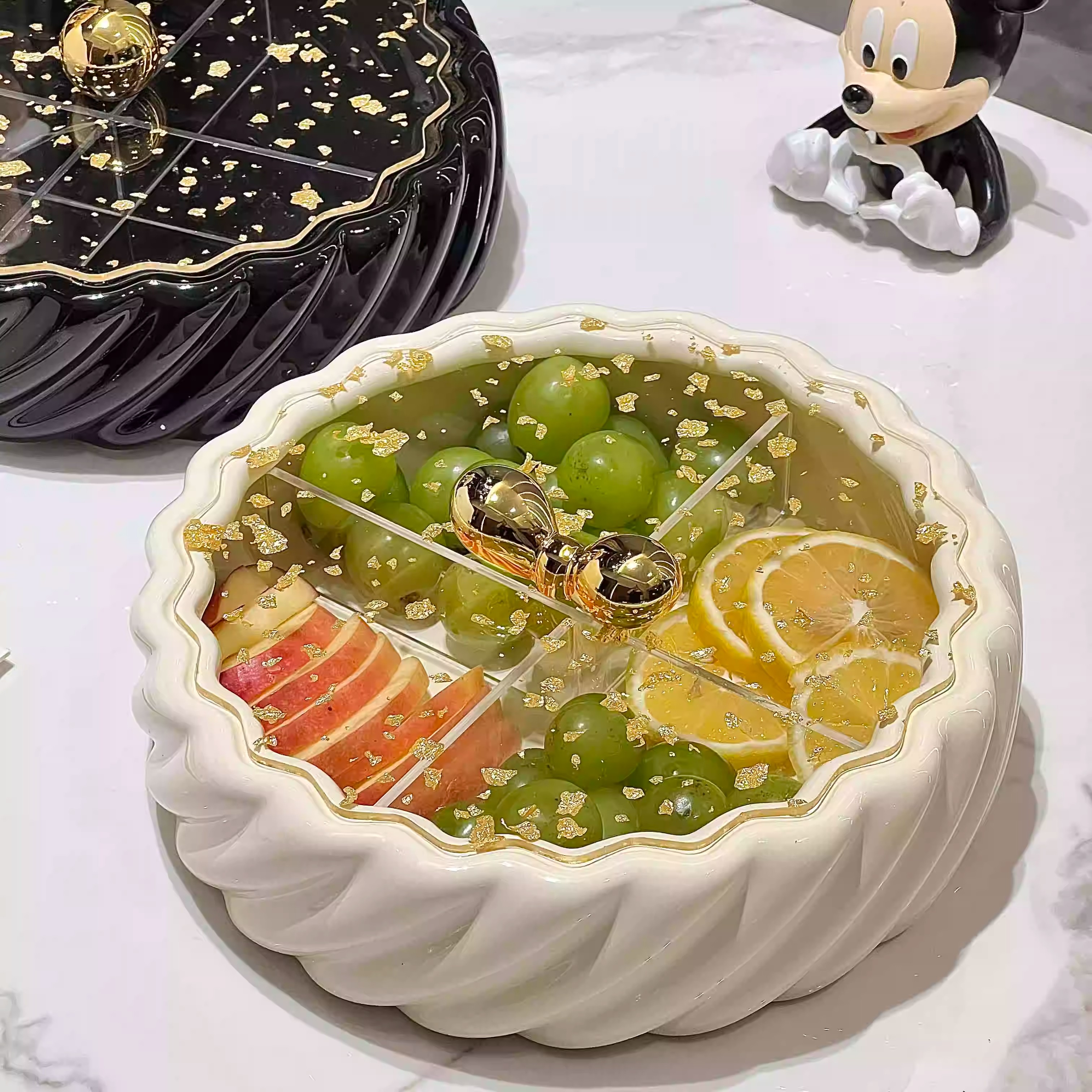 德国轻奢陶瓷分格果盘家用高颜值