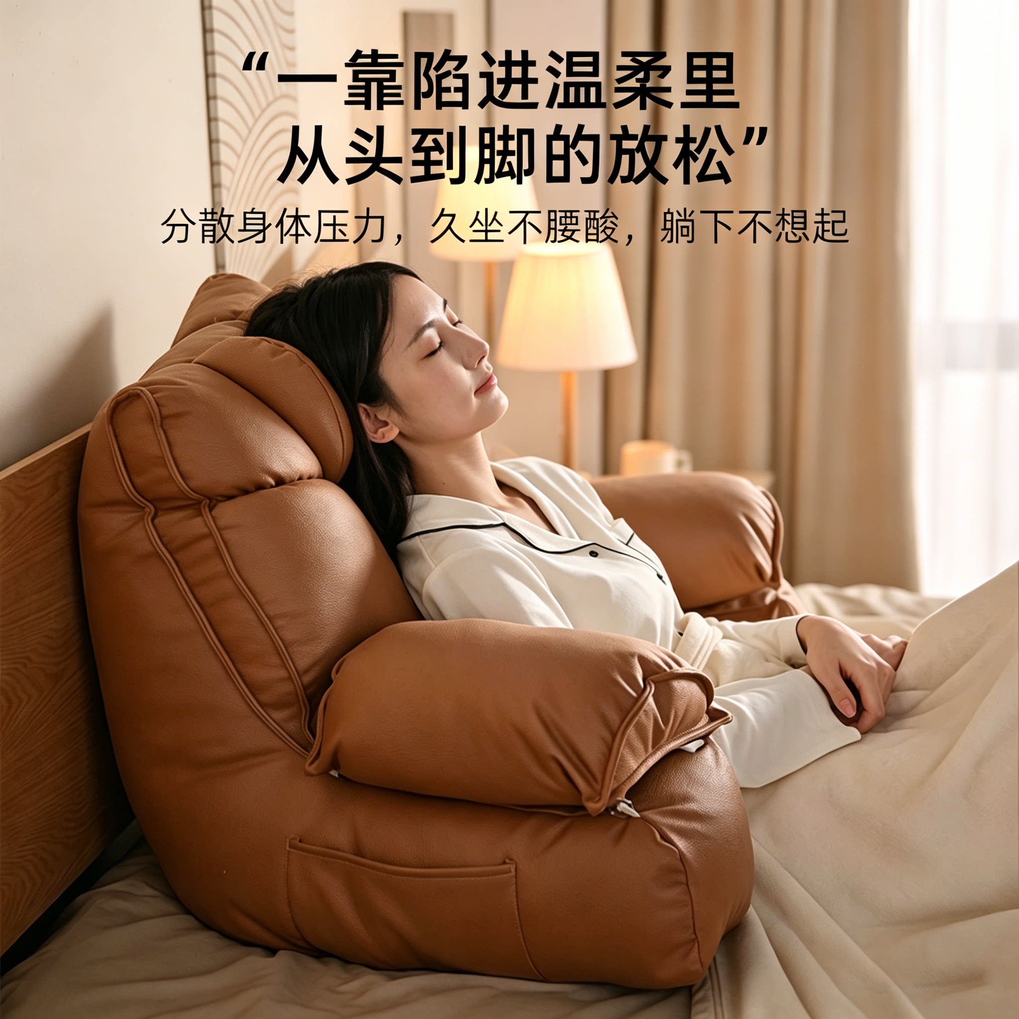德国免洗大靠枕床头护腰窗台沙发孕妇腰靠卧床护脊看书老人靠背垫