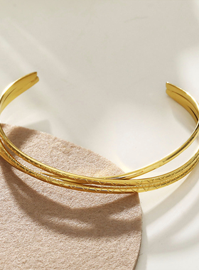 多层手镯18K镀金欧美活口饰品