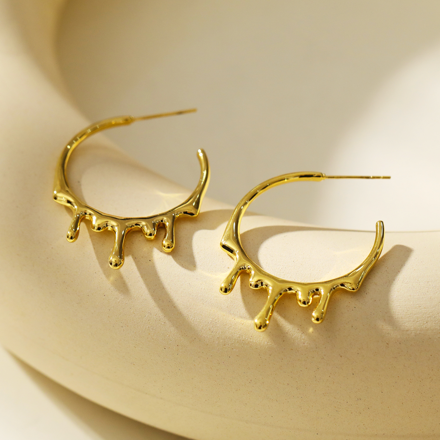 HACKNEY NINE英国伦敦轻奢饰品欧美抽象流苏个性原创18K镀金耳环