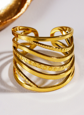 HACKNEY NINE英国伦敦轻奢饰品欧美前卫个性独特叠戴18K镀金戒指