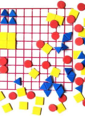 小学数学计数片正方形圆形三角形 边长1cm透明小方格纸面积测量器