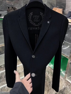 针织西服时尚 新品 舒适高级感百搭帅气简约商务潮 男士 93039春秋季