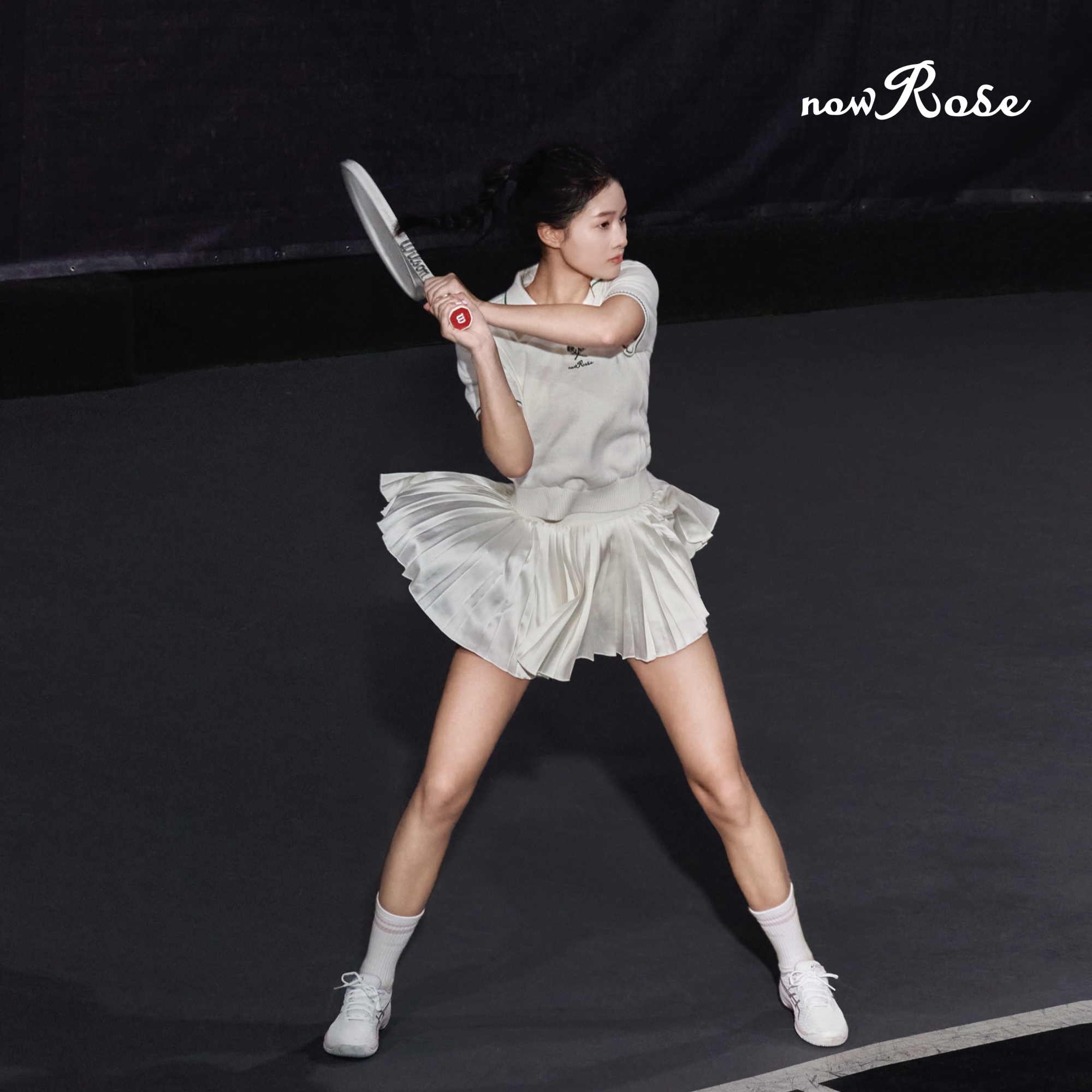 NowRose缎面运动网球短裙