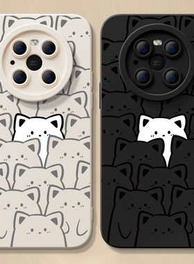 适用华为Pura70手机壳mate80新款nova11可爱猫咪mate40液态荣耀80pro70硅胶p50pro情侣8se9软x50i男40女30套