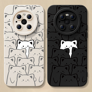 适用华为Pura70手机壳mate80新款 nova11可爱猫咪mate40液态荣耀80pro70硅胶p50pro情侣8se9软x50i男40女30套