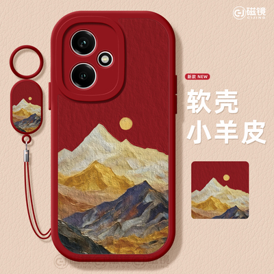 防摔油画,创意硅胶荣耀100手机壳