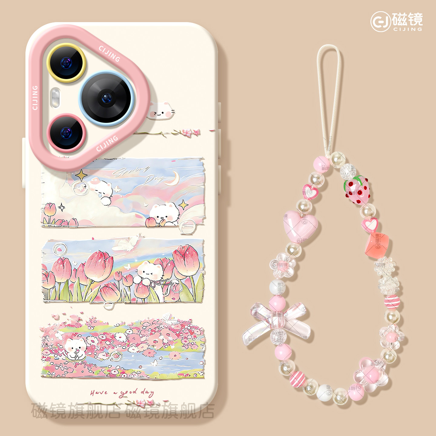适用华为Pura90手机壳女款p80pro保护套max新款ultra硅胶防摔70全包50天使眼60pro+花朵猫咪p40卡通art软外壳
