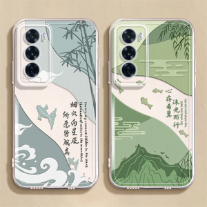 适用opporeno13手机壳k11新款vivoX200pro创意山水iqoo13透明findx8硅胶一加ace艺术neo10软z9男s19女7保护套