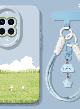 适用华为nova14手机壳女新款nova13pro保护套全包novo12硅胶11防摔8天使眼7se活力版卡通10草地兔子ultra软hi