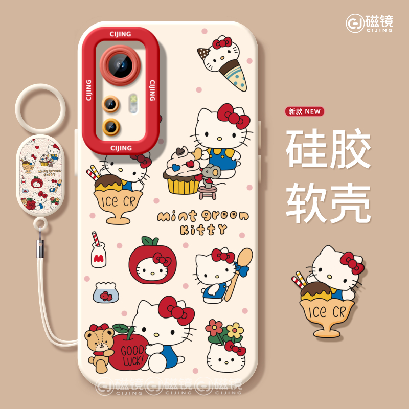 适用小米红米K80手机壳17新款天使眼civi2可爱猫咪note14液态turbo3硅胶70卡通13软pro男ultra女至尊版保护套