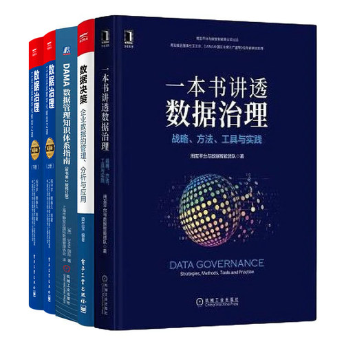 数据治理全套5册：一本书讲透数据治理+数据决策+DAMA数据管理知识体系指南+数据治理：工业企业数字化转型之道（第3版）