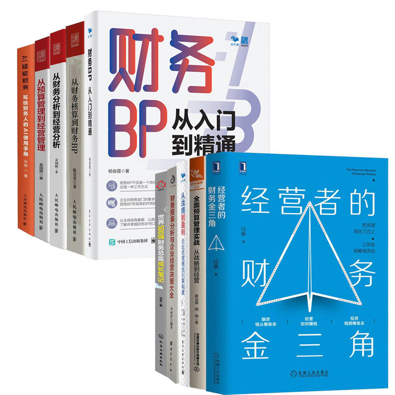 公司财务预算经营全套10册:财务BP从入门到精通+财务人员转型进阶指南+从财务分析到经营分析+从预算管理到经营管理+AI赋能财务