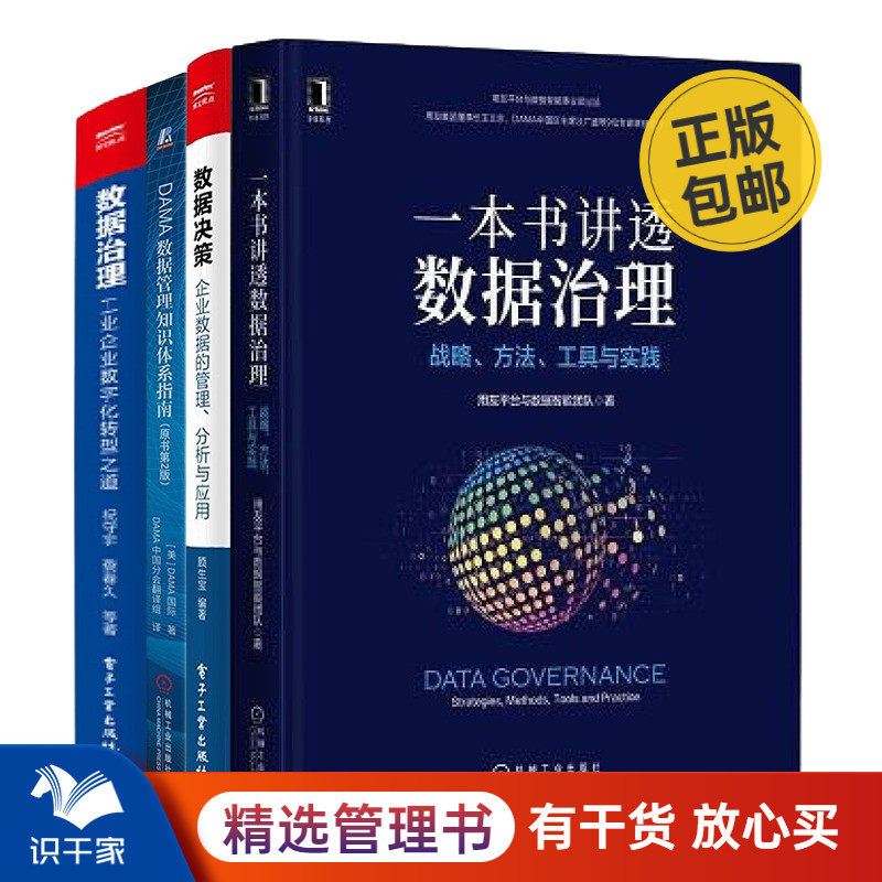 数据治理4本套：一本书讲透数据治理+数据决策+DAMA数据管理知识体系指南+数据治理高性价比高么？