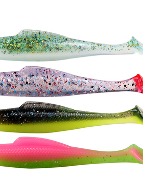 软鱼浮水T尾软虫6.5cm 2.3g 6pcs路亚饵TPR材质拟饵假饵软饵仿生