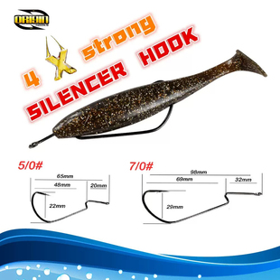 曲柄钩TPR软饵加强血槽钩zman SILENCER海钓德州钓组长柄曲柄钩