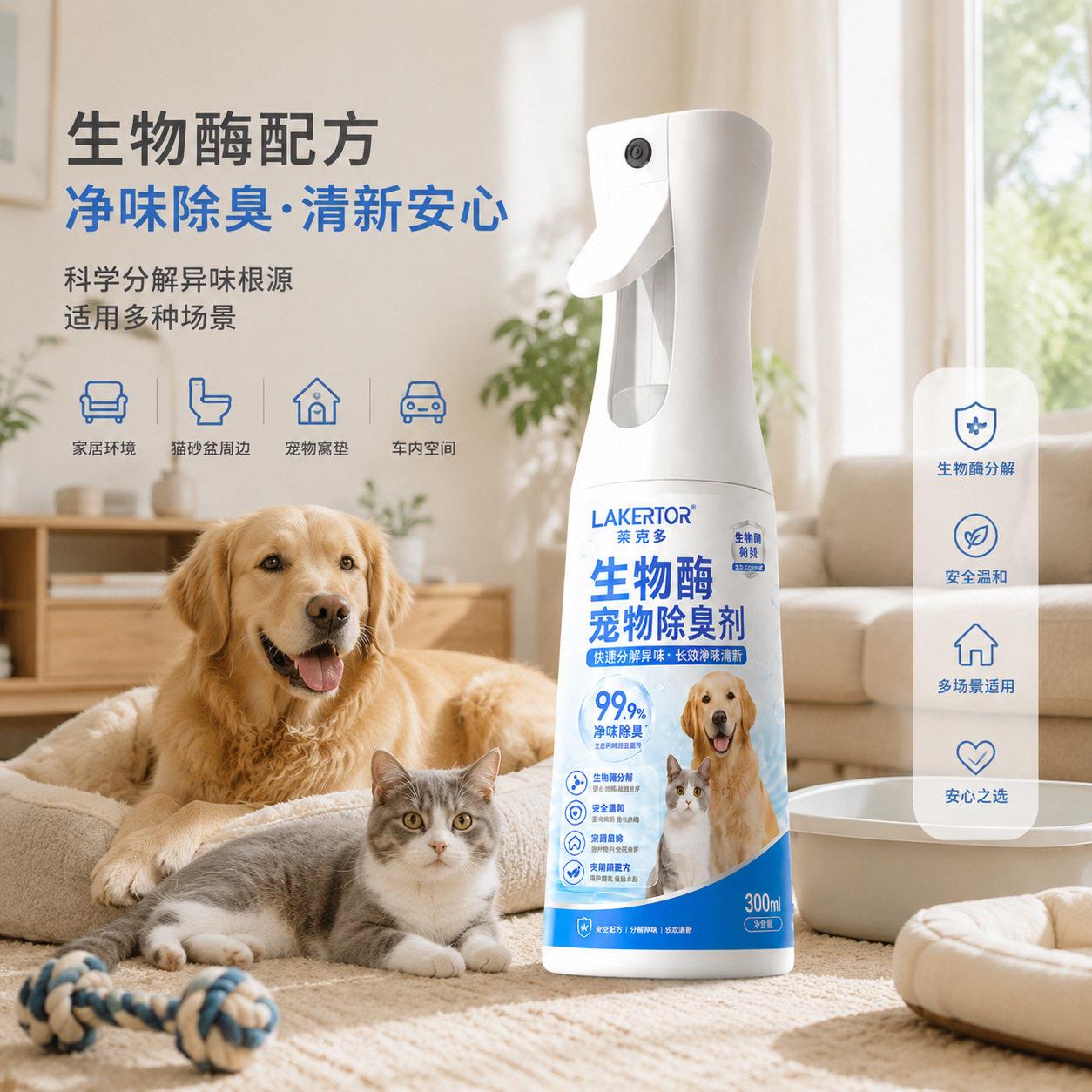 生物酶宠物除臭剂喷雾室内除异味猫咪砂盆猫尿狗尿粪便宠物除臭剂